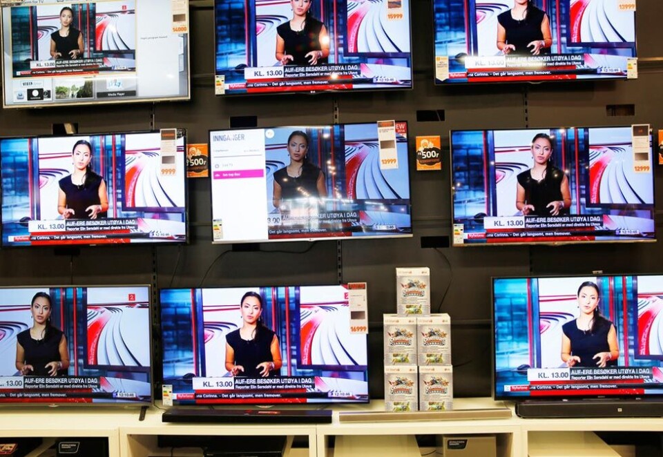 Fall i tv-reklamen: Fallet i annonseinntektene for tv-markedet fortsetter. Fra september i fjor til september i år er nedgangen på 174 millioner kroner. Foto: Scanpix.