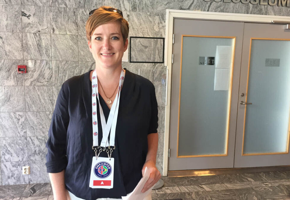 Forlater tanta: Veslemøy Østrem forlater tanta i Akersgata, Aftenposten, til fordel for ny jobb i Vårt Land. Hun forteller til avisen at hun har et nært forhold til kirka. – Jeg har en lei uvane å nynne salmer på trikken, sier hun.