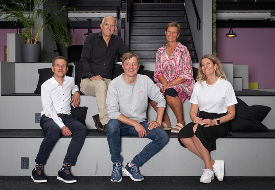 Liwlig-gruppen med Kimmo Vanne og Timo Aalto har gått inn på eiersiden i Gyro, her representert med Trine Richardsen,Jomar Selvaag og Anne Guri Sklet. Foto: Daniel Tengs.