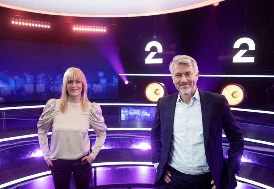 Bremser talentjakten: TV 2-toppene Kathrine Haldorsen og TV 2-sjef Olav Sandnes pusser ikke bare på merkevaren og TV-studioet. De varsler store endringer i programstrategien på underholdningssiden. - Jeg er livredd for at vi skal bli for kjedelige, sier Haldorsen.