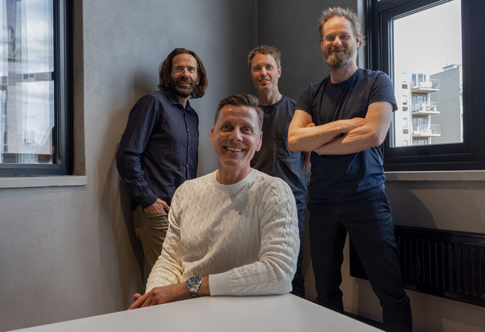 Ny konstellasjon: Foran: Daglig leder i A2N Thomas Langseth. Bak fra venstre: Gründer og styreformann i A2N Jo Simen Skog, Anders Krok-foss og Erik Heisholt. Foto: A2N