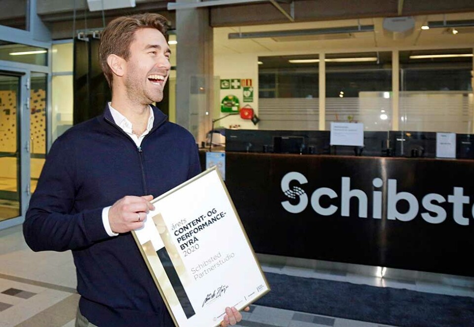 Holder seg på toppen: Administrerende direktør i Schibsted Partnerstudio, Jonas Brynildsrud går på nytt til topps på Kampanjes Byråprofil. Men konkurransen i kategorien Årets content- og perfomancebyrå er tøff. Foto: Eivor Eriksen.