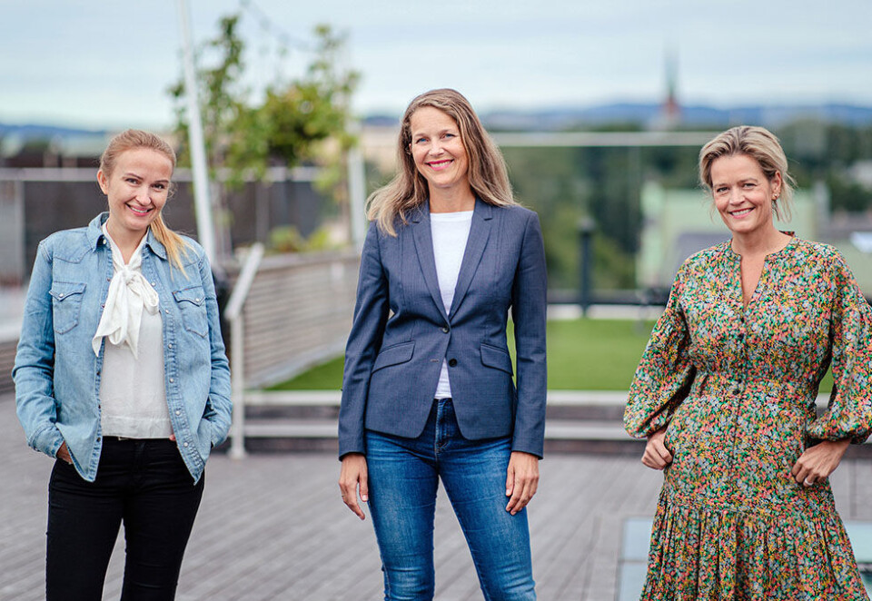 Nye Spoon-eierne: Tre av de nye norske eierne i contentbyrået Spoon, Aisha Furuberg Landsverk, Marte Ramborg og Siv Tonje Solfjeld kan glede seg over sølv i kategorien Årets content- og performance-byrå.