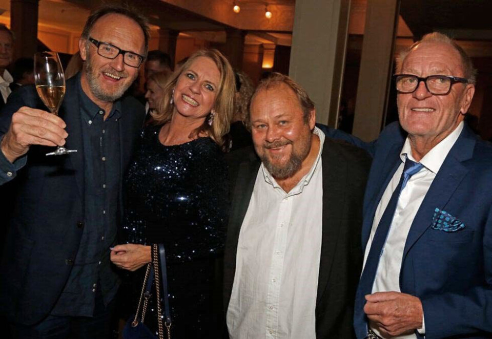 Et siste møte: Se og Hørs 40-jubileum i fjor høst var sist gang nesten alle Se og Hør-redaktørene opp gjennom tidene, var samlet. Fra venstre Odd Johan Nelvik, Ellen Arnstad, Ulf André Andersen og grunnleggeren selv, Knut Haavik. Harald Haave var ikke til stede på festen. Foto: Eivor Eriksen