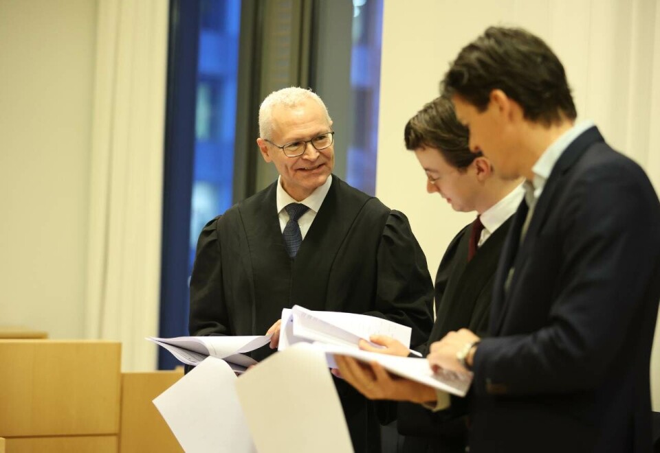 Klippekampen: Er klippene TV 2 har vist fra Premier League av stor allmenn interesse? Det er spørsmålet Oslo tingrett må ta stilling til.. Torsdag ledet advokaten Sigurd Holter Torp fra Schjødt innledningsforedraget for TV 2. Foto: Eivor Eriksen