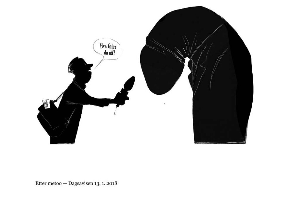 Etter Metoo: Denne Dagsavisen-tegningen fikk hederlig omtale i Årets Avistegning.