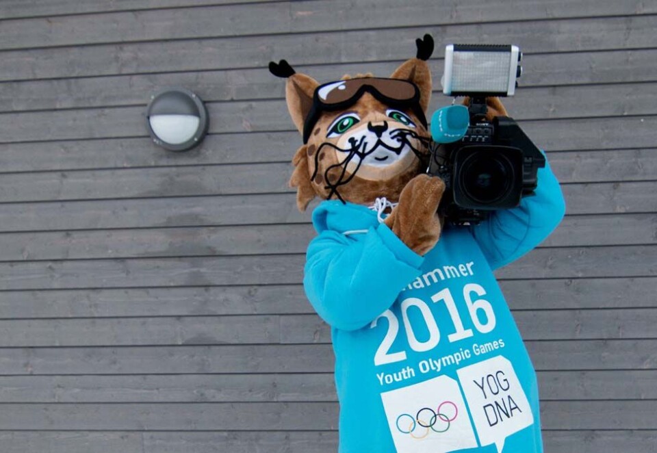 Ungdoms-OL-maskot Sjogg. Foto. NRK