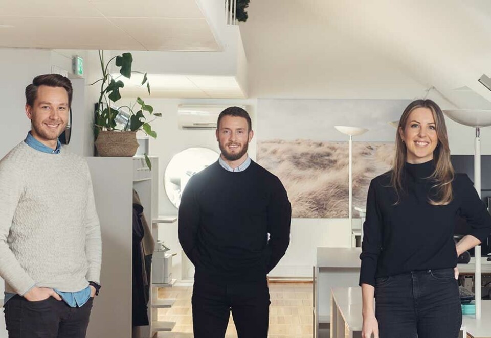 Nye i Amidays: Kristoffer Andreassen, Håkon Sund Nor og Hanna Strand Hedemark er tre av de nye ansatte i Amidays. - Amidays representerer en byråtype som er godt rigget for fremtidens behov, sier Kristoffer Andreassen.