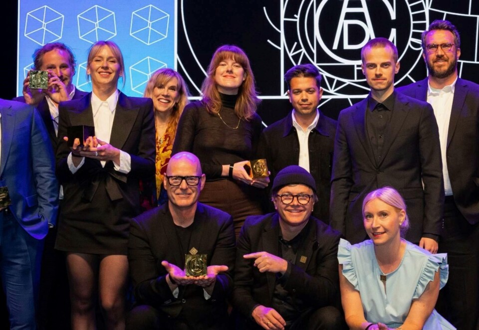 På plass: Sindre Risheim, senior designer, Magnus Vanem, cinematograf, Ellen Østmoen, prosjektleder, og kreativ leder Kjetil Wold var på plass i New York for å ta imot hederen.