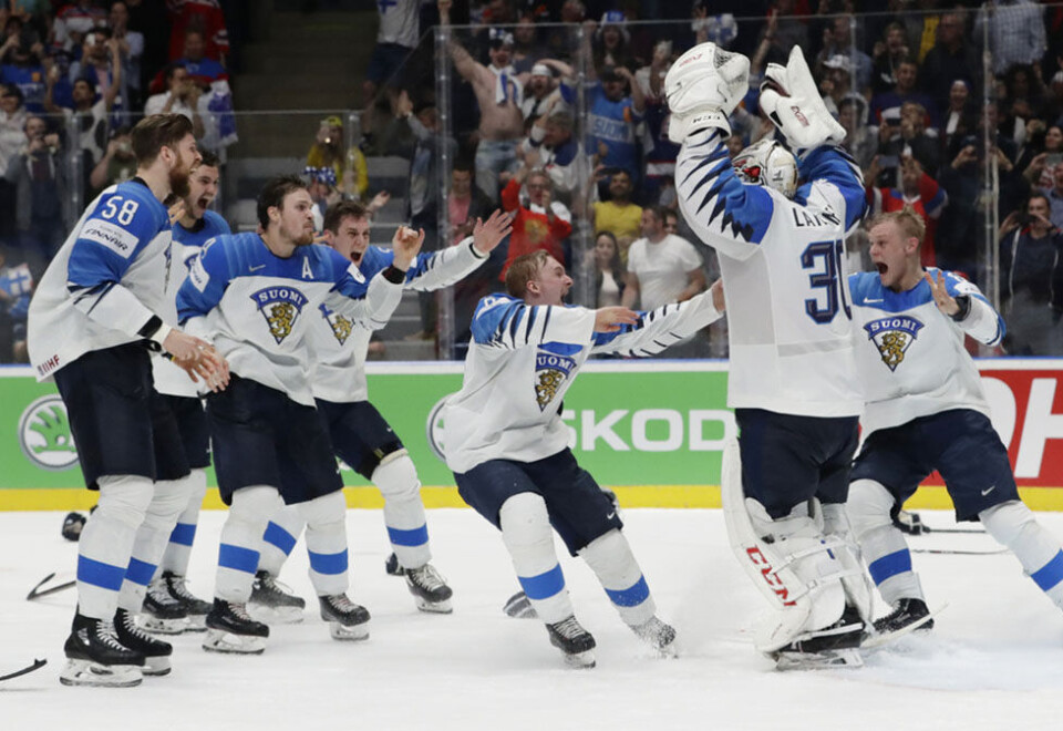 Finske verdensmestere: Finland gikk seirende ut av årets verdensmesterskap, som fant sted i Slovakia. Foto: Reuters