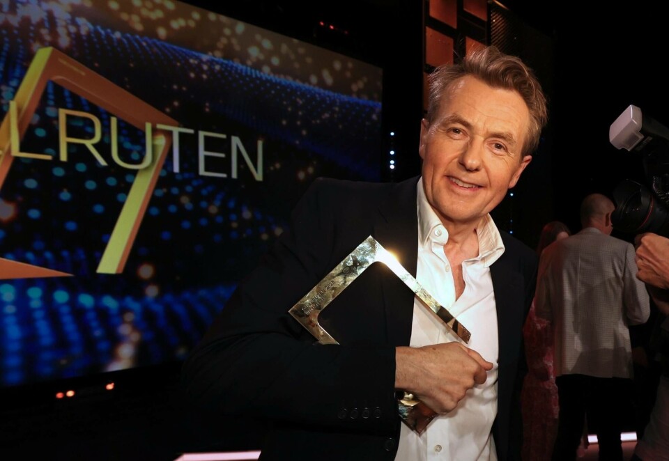 Hylles av sine egne: Fredrik Skavlan lå på seertoppen med sine talkshow i nesten 25 år sammenhengende. Under kveldens Gullruten-sending kunne Skavlan ta i mot hedersprisen. Foto: Eivor Eriksen