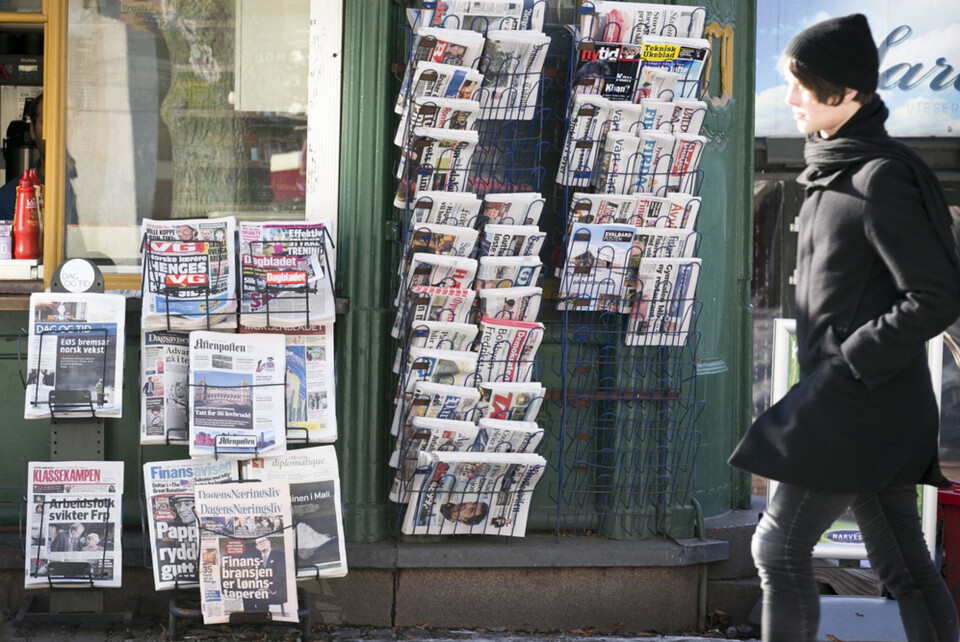 Alvorligste krise noensinne? Kraftig annonsefall rammer papiravisene og har utløst kutt i en rekke store og små mediehus. Foto: Heiko Junge/NTB SCANPIX