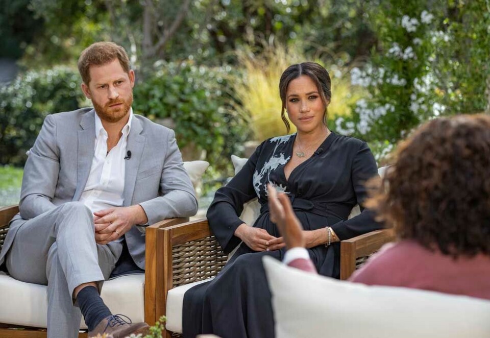 Kongeintervju: Hertuginne Meghan Markle og prins Harry intervjues av Oprah Winfrey og programmet sendes i natt på amerikansk TV. Reklameprisene i været etter massiv oppmerksomhet før intervjuet. Foto: NTB/Scanpix.