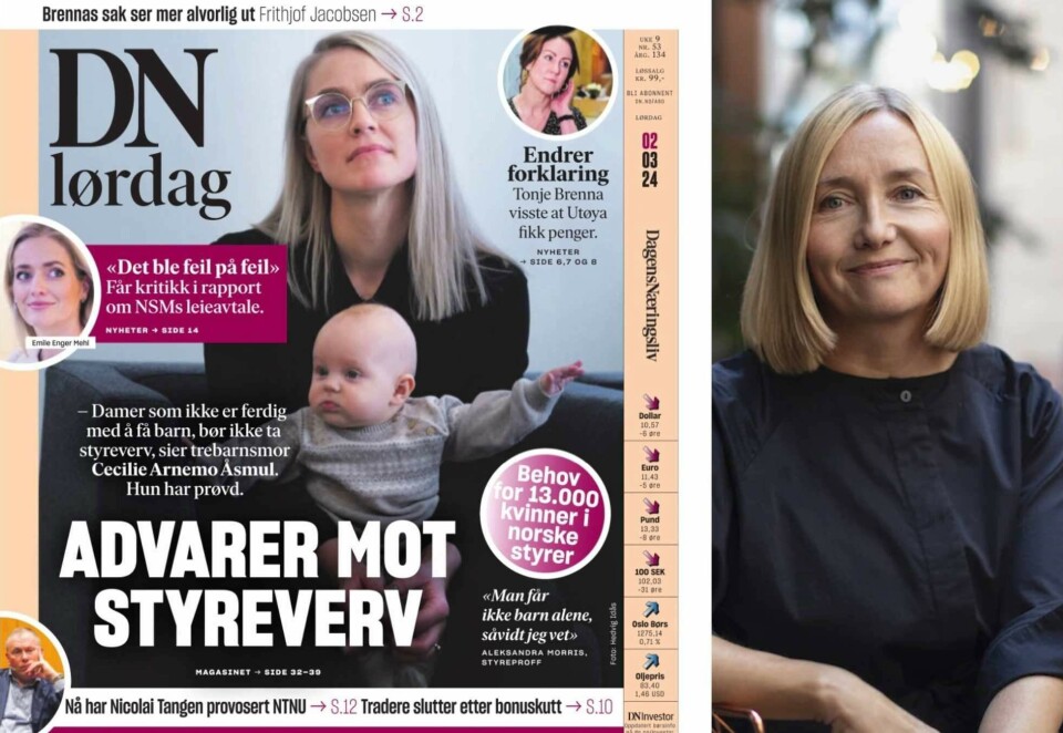 Forside vekker reaksjoner: Dagens Næringslivs sak om kvinner og styreverv får flere kvinnelige næringslivsledere til å reagere, deriblant Trigger-sjef Bente Kvam Kristoffersen (til høyre). - Jeg skvatt skikkelig til, sier hun.
