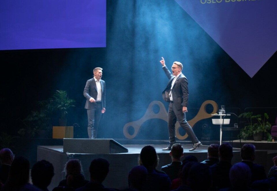 Will be back: Etter en tyngre periode ser det nå lysere ut for Christoffer Pettersen Omberg og Marius Røed Wang, gründerne bak Oslo Business Forum. Foto: Oslo Business Forum.