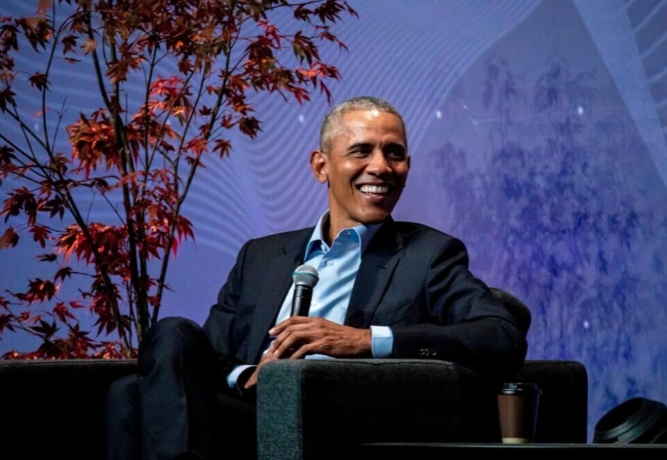 Tidligere president: USAs tidligere president Barack Obama var trekkplasteret på en konferanse i 2018 arrangert av Oslo Business Forum. Foto: Oslo Business Forum.