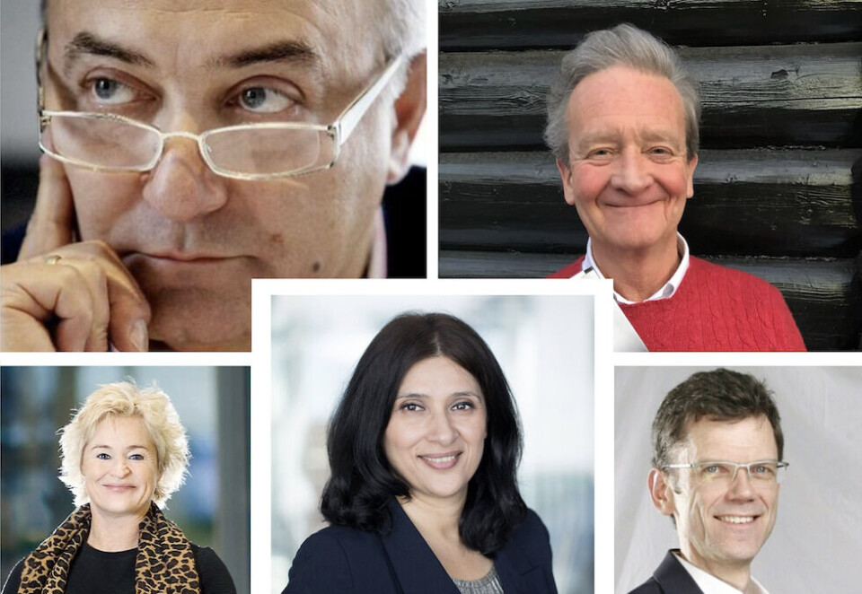 DELER ERFARINGER: Ervin Kohn, Hans Geelmuyden, Britt Nilsen, Loveleen Rihel Brenna og Petter-Børre Furberg kommer til Media Business-konferansen på Hotel Continental 4. november.