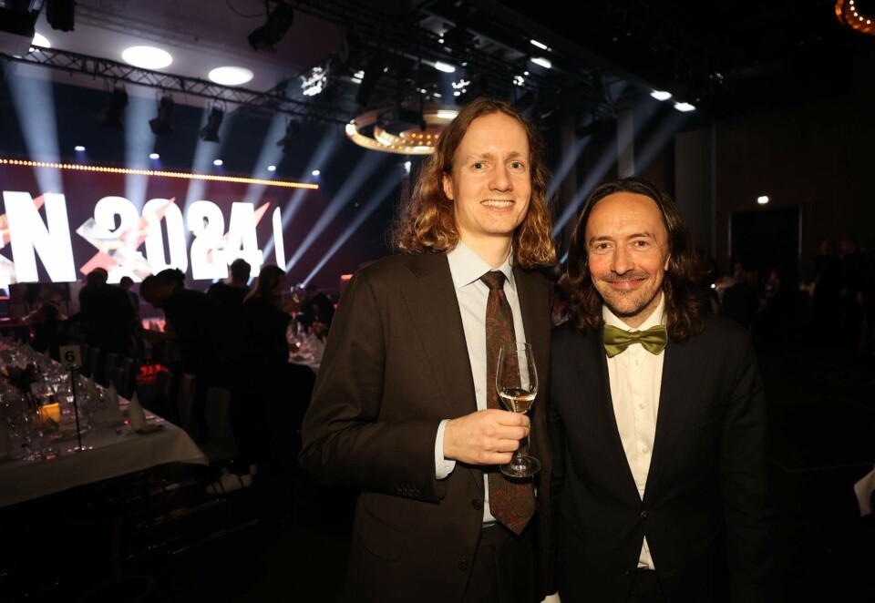 Klare for fest: Mads Rønold (til venstre) og Øyvind Waage er ferdig med jobben som jurygeneraler i Gullblyanten. I kveld skal vinnerne offentliggjøres på The Hub i Oslo. Foto: Eivor Eriksen