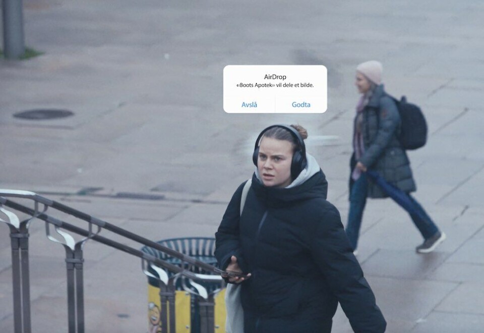 Reklamestunt: Hundrevis av Oslo-folk mottok meldinger fra Boots Apotek i oktober. Resultatet dokumenteres i en ny reklamefilm for apotekkjeden.