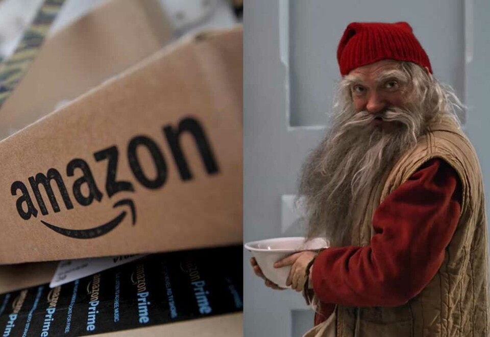 Merkevarevinnere: Både Amazon og Tine, her reprsentert med reklamekarakteren Fjøsnissen, er merkevarevinnere på ulike målinger. Men kronikkforfatteren lurer på om netthandelsgiganten som norsk selskap hadde stått like sterkt. - Jeg kan ikke se for meg at et norske selskap hadde tålt så alvorlige anklager uten et betydelig fall i omdømme, skriver Janne Log.