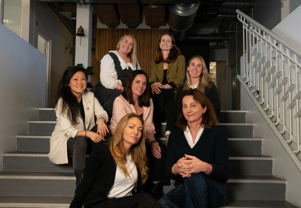 Ny ledergruppe: Fra venstre (øverst): Anniken Gauslaa og Siv Tonje Larsen, (midten) Maria Egeland, Charlotte Bakken og Nora Gauslaa, (foran) Marianne Christie Ryalen og Ellen Fougner. Foto: Tyge Møller Christiansen