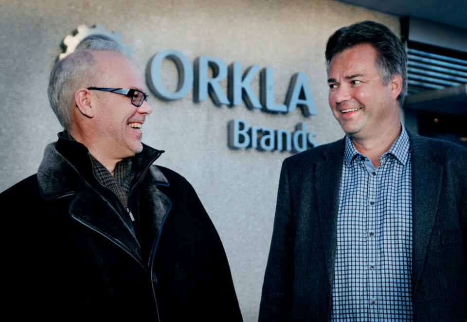 Mer på Google: Orkla-direktør Arve Heltne har slanket selskapets byråliste, og legger en stadig større andel av reklamekronene hos Google-eide YouTube og på programmatic. Det gleder tydeligvis Google Norge-sjefen, Jan Grønbech. Foto: Eivor Eriksen.