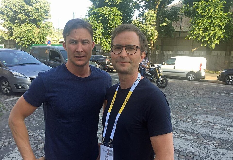 - Spente på løsningen: Jon Axel Nævestad og Peder Mittet i henholdsvis Starcom og Publicis er spente på å ta i bruk løsningen Marcel neste år. Her under den store Vivatech-konferansen i Paris sist uke. Foto: Knut Kristian Hauger.