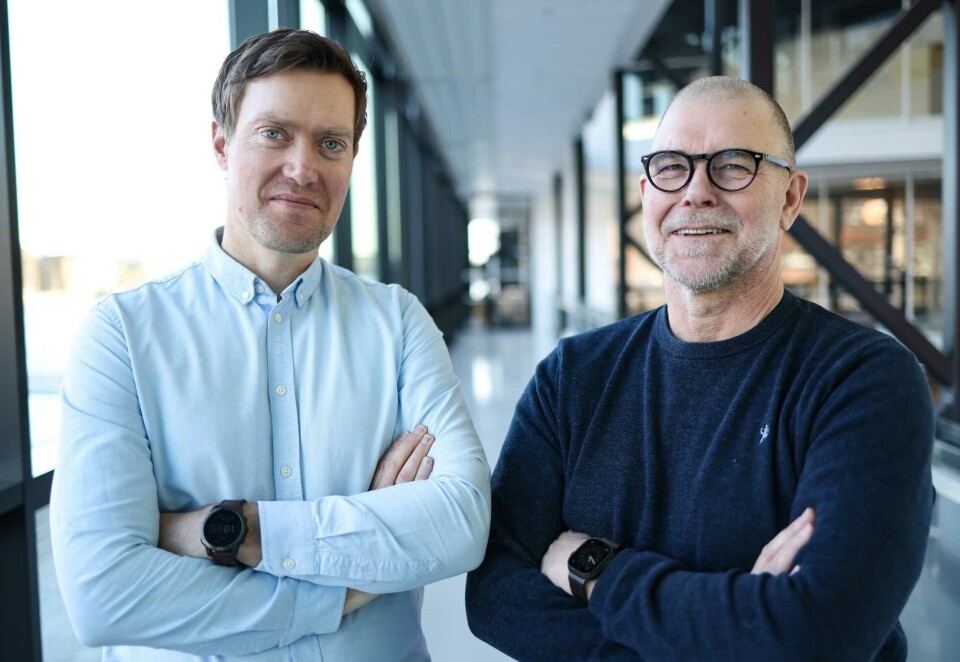 Tidligere kollegaer: Andreas Haaland-Carlsen (til venstre) med Rino Andersen i Spinner Kommunikasjon. Foto: Jørn Grønlund