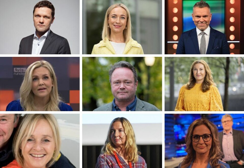 Betydelig kutt: TV 2 må bli mellom 45-50 årsverk færre, og fredag løper fristen for å søke sluttpakke ut. Så langt har en rekke profiler benyttet seg av tilbudet. Fra toppen venstre: Jarle Nakken, Linn Wiik, Øyvind Mund, Marte Lundgaard, Fredrik Græsvik, Elin Ludvigsen, Kjersti Bergersen, Elin Sørsdahl og Cathrine Fossum.