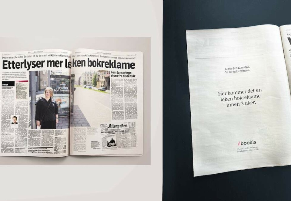 Lover leken bokreklame: Bookis og Anorak har gitt seg selv tre uker på å svare på utfordringen fra Jan Kjærstad og de andre forfatterne.