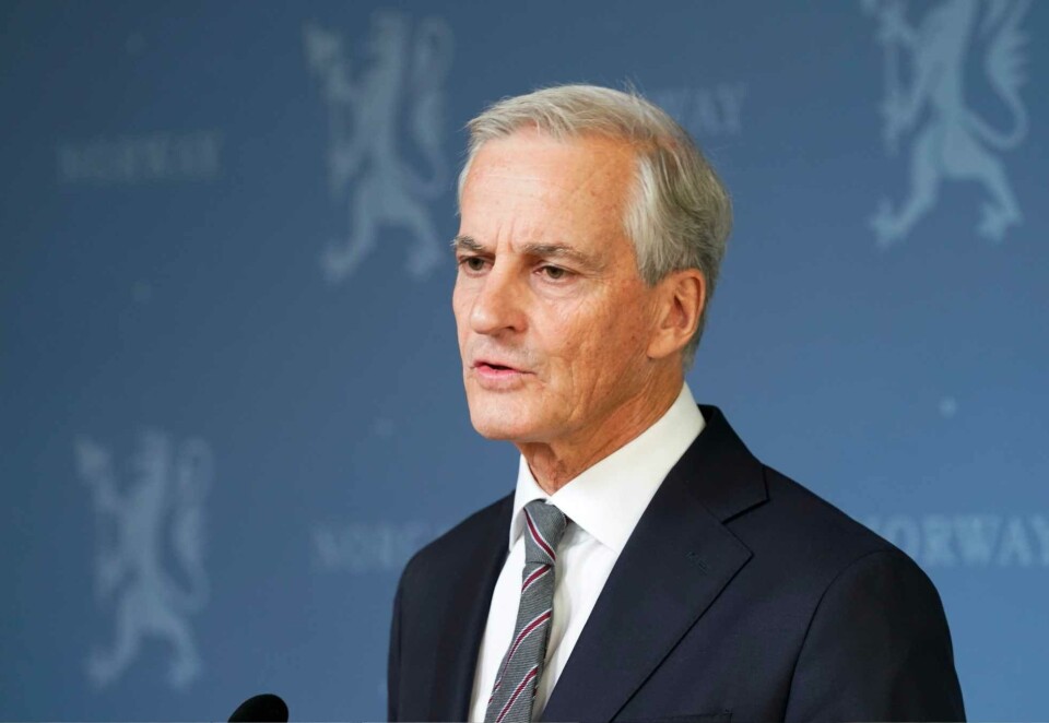 Freste mot Dagbladet: Jonas Gahr Støre er misfornøyd med Dagbladets journalist. Det ga han tydelig uttrykk for på mandagens pressekonferanse. Foto: Lise Åserud/NTB