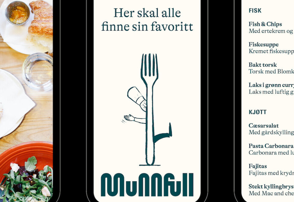 Nytt restaurantkonsept: Munnfull er navnet på den nye restaurantkjeden som har åpnet på Jessheim. Slik ser merkevaren ut på mobil.