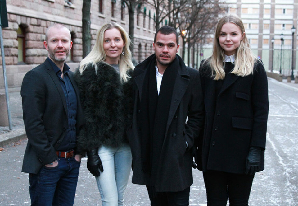 Skal lede ny motesatsing for menn: Redaktør for Side3 Lars Wærstad (f.v), salgsdirektør Sara Narvhus, moteansvarlig side3 Daniel Bratterud, prosjektleder og markedskoordinator Eline Varmo.