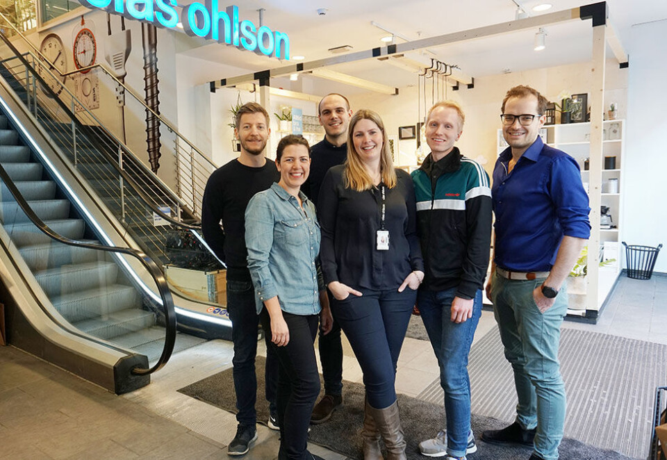 Ut-clas-ing: Byråsjef Tim Nilo (til høyre) danket ut flere store byråer i kampen om Clas Ohlson. Her står han med (fra venstre) Kjetil Sem (Zenith), Tove Johannesen (Zenith), Martin Grøndahl (Zenith), Ina Kristin Haugen (Clas Ohlson) og Mats Christian Nilsen Gribbestad (Clas Ohlson).