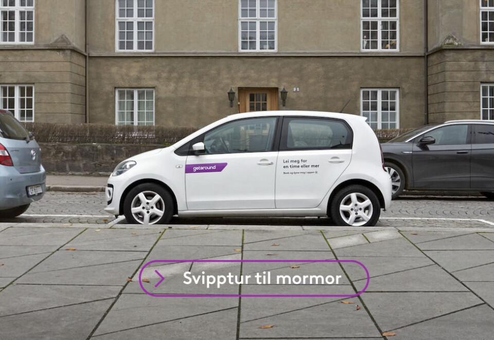 Slik blir det nye designet til Nabobil: Nabobil endrer navn til Getaround og får med seg reklamebyrået Anorak til å bistå dem med lanseringskampanjen. Foto: Nabobil.