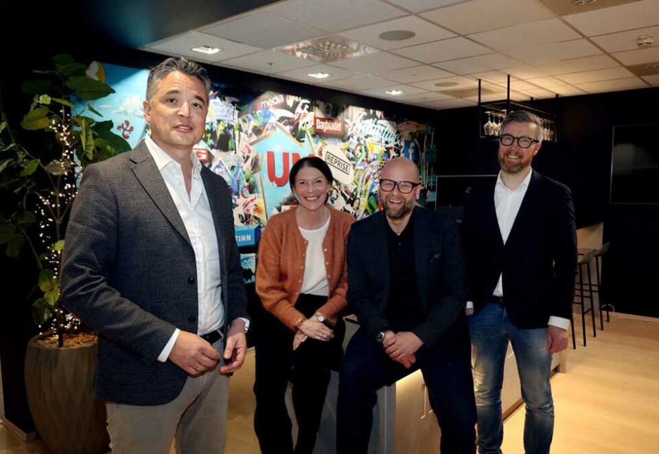 Mediabrands-sjefer: Selv om Kei Grieg Toymasu blir ny sjef for mediebyrågruppen Mediabrands, fortsetter både Cathrine Jarning og Cato Drægebø som ledere i henholdsvis UM og Initiative. Til høyre nordisk Mediabrands-sjef Uffe Henriksen. Foto: Eivor Eriksen.