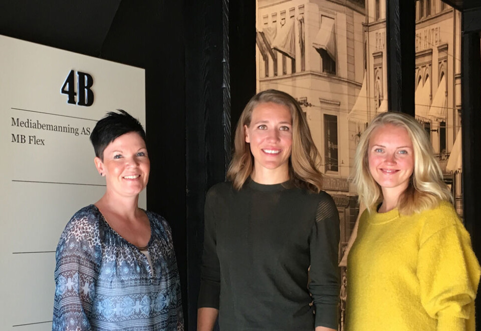 Nyansatte: Fra venstre; June K. Ragnif, Anna Blom Rian og Elisabet Rye er ansatt som rådgivere i rekrutteringsselskapet Mediabemanning.