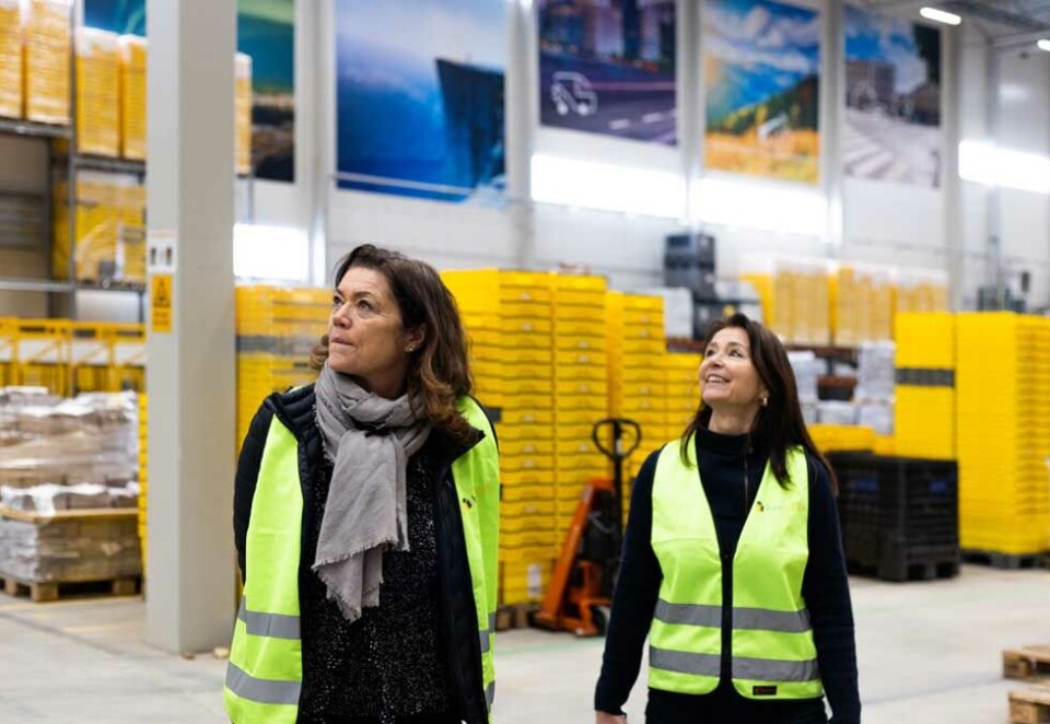 Netthandelssmell: Schibsted-sjef Kristin Skogen Lund har lenge ønsket å satse på netthandel og utnytte bedre selskapets steke posisjon på distribusjonsmarkedet. Men i år har det gått trådt på dette området. Her sammen med sjefen for Ehandel og Distribusjon i Schibsted, Cathrin Laksfoss. Foto: Endre Igland