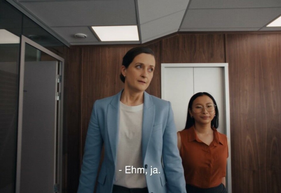 Humor: PowerOffice spiller på humor i sin nye reklamekampanje. Foto: Skjermdump.