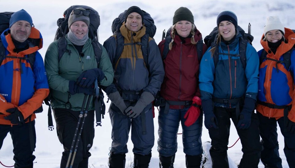 Ny NRK-satsing: Harald Rønneberg, Espen Nakstad, Tete Lidbom, Anne Lindmo, Inga Strümke og Hedvig Wessel skal på en helt uvanlig fjelltur. Foto: Øyvind Nordahl Næss/Strix Televisjon