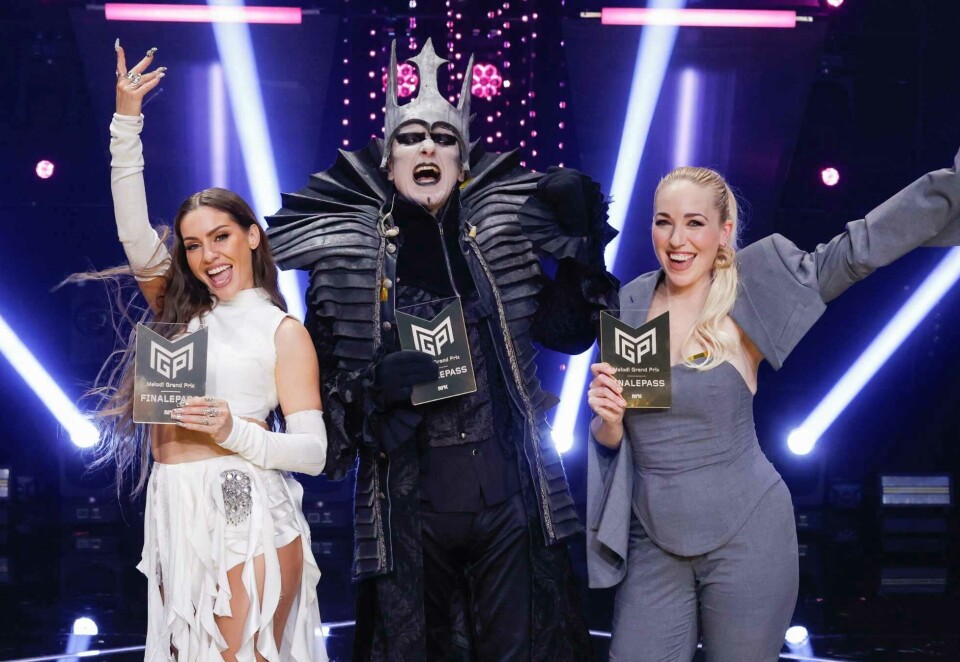 Skal til Trondheim: Ingrid Jasmin, Gothminister og Margaret Berger tok seg videre fra første delfinale til den store finalen i Trondheim. Foto: Espen Solli/NRK