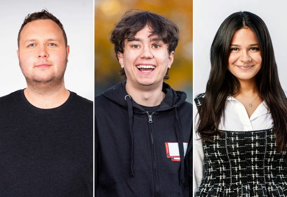 P3-trio: Jonas Bergløv (f.v), Henning Bang og Arin Soltanpanah er de nye P3morgen-programlederne. Stian Werme / Kim Erlandsen, NRK P3 / Julia Marie Naglestad