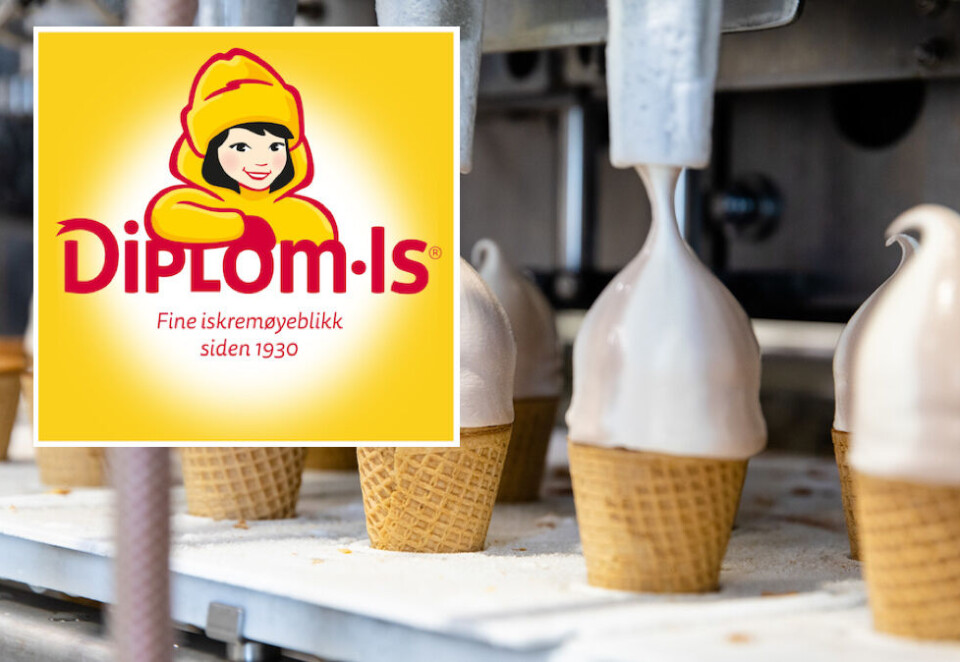Ny logo: Diplom-Is-jenta, som hun nå heter, har fått på seg nye klær og lagt fra seg selskinnsdrakten og assosiasjoner til urbefolkning. Navnet «Eskimonika» er også historie. Foto: NTB/Diplom-Is
