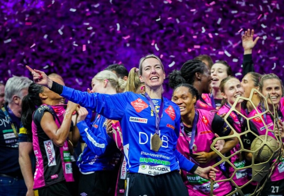 Mestere: Katrine Lunde, keeper for Vipers Kristiansand, kunne juble for Champions League-triumf etter forrige sesong. Da gikk turneringen på Viaplays kanaler. Foto: Beate Oma Dahle / NTB