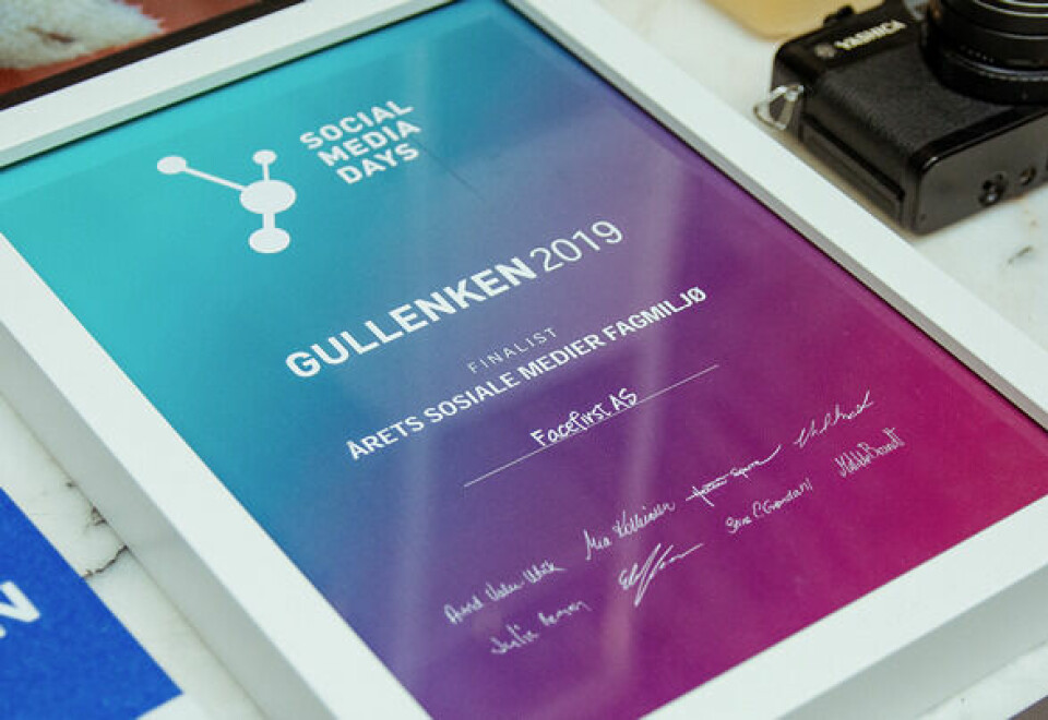 Facefirst prisvinner under GULLENKEN 2019