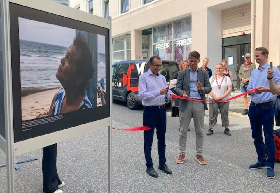 Åpnet utstillingen: Klima- og miljøminister Espen Barth Eide åpnet utstillingen i Arendal.