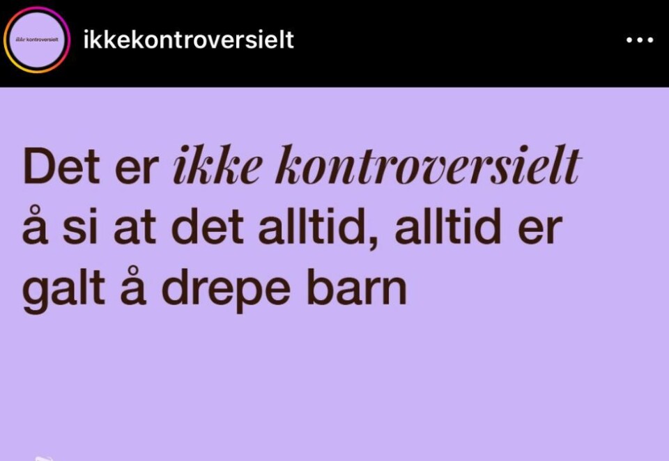Felles verdigrunnlag: Kristina Bolstad Picard er en av initiativtakerne bak instagramkontoen @Ikkekontroversielt. Her oppfordrer hun flere til å heve stemmen for Gaza. - Gjennom kampanjen ønsker vi å samle oss rundt et felles verdigrunnlag, som vi trodde var felles for alle, og håper at det fortsatt er det. Og at denne kampanjen kan minne om hva det er, sier hun.