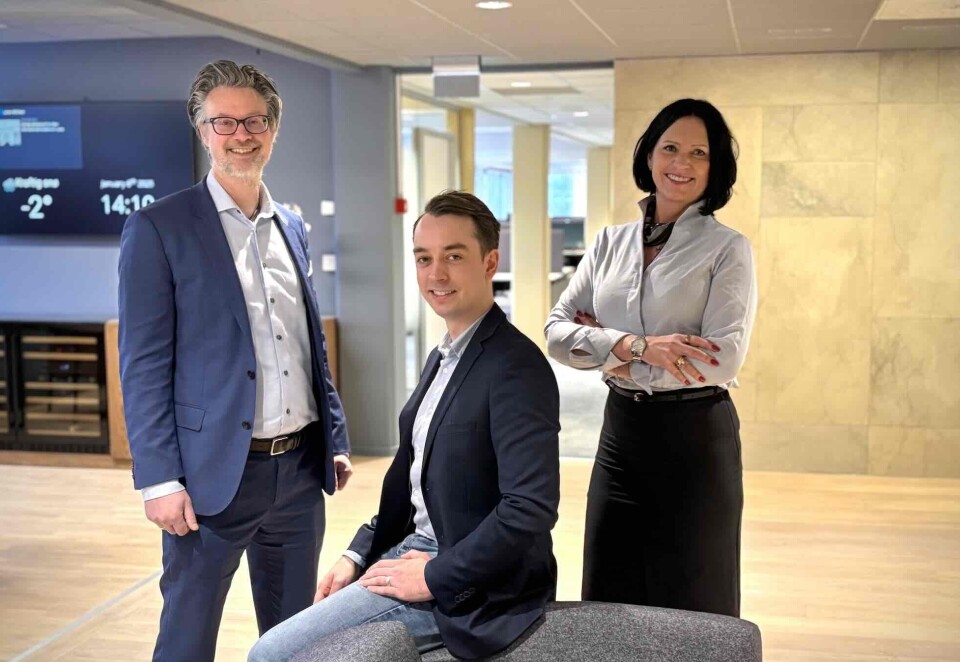 Ny i byrået: Fra venstre: Zynk-partner Kristian Sarastuen, nyansatt rådgiver Fredrik Vik og daglig leder Guri Størvold.