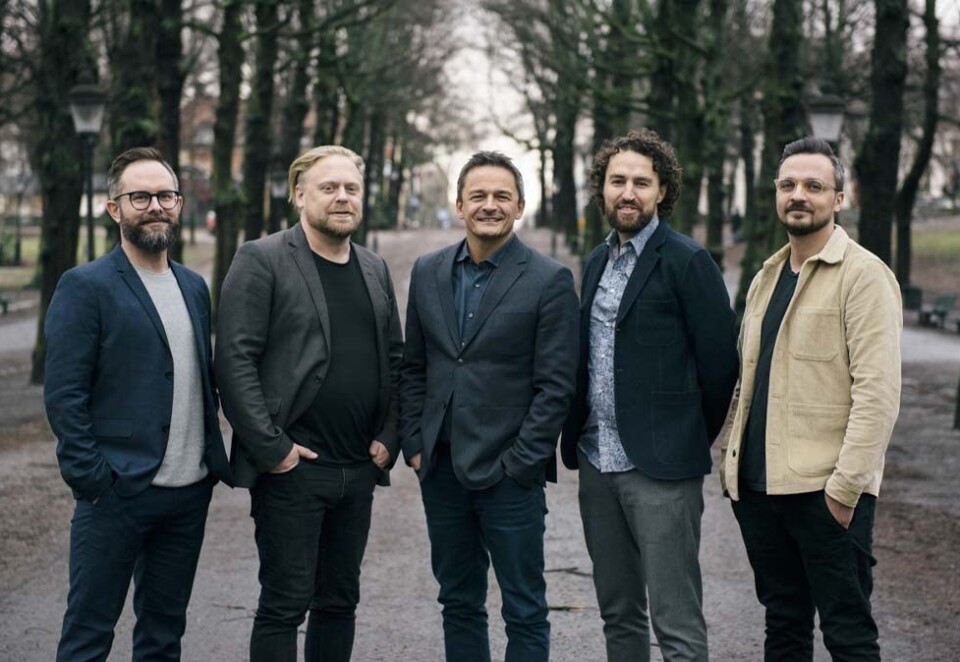 Nord-krefter samles: Her er krefter fra The North Alliance og ny-oppkjøpte North Kingdom samlet. Fra v: Robert Lindström, David Eriksson, Thomas Høgebøl, Roger Stighäll og Jakob Nylund. Foto: The North Alliance