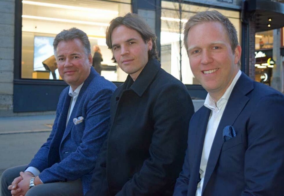 Nærmer seg lansering: Arve Heltne sier han brukte liten tid på å bestemme seg for å gå inn på eiersiden i Coright. Her sammen med Jonas Vasbotten og Torbjørn Aamodt. Foto: Knut Kristian Hauger.